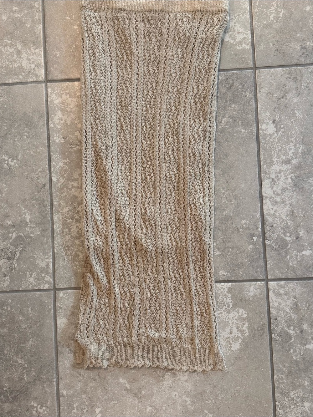 Vici Beige Cream Knit Maxi Skirt